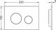 Tece Loop Κουμπί Έκπλυσης WC 3/6L, Χρώμιο Γυαλιστερό