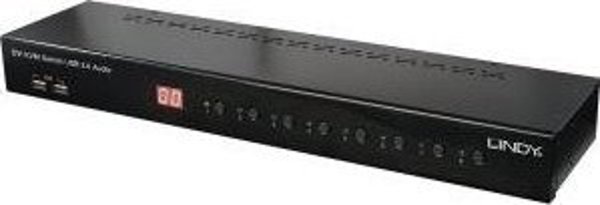 Προσαρμογέας KVM Lindy Switch Pro USB Audio DVI-I 8 Θύρες 19" USB 2 DVI Audio - 39317