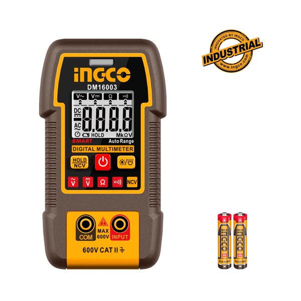 Ψηφιακό Πολύμετρο INGCO 600V True RMS με Μέτρηση AC/DC, Αντίστασης και NCV