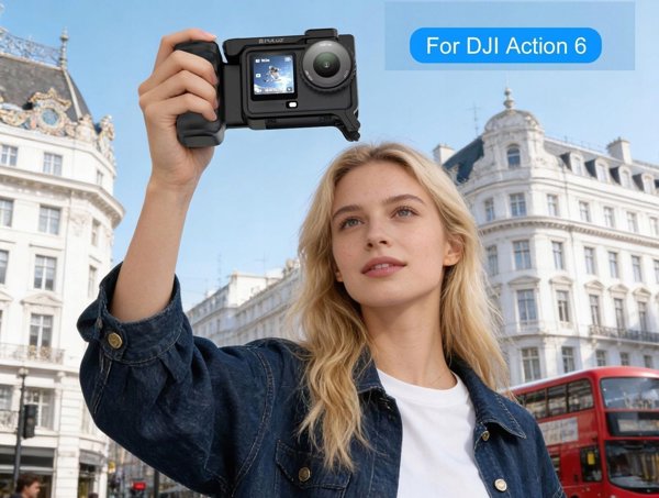 Puluz Frame Mount & Grip για DJI Osmo Action 6 με Βάση ISO - PU1096B