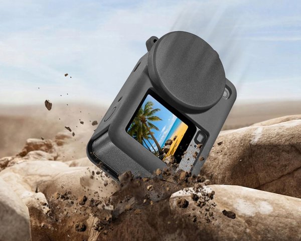 Puluz Θήκη Σιλικόνης για DJI Osmo Action 6 με Λουράκι και Προστατευτικό Κάλυμμα (PU1076B)