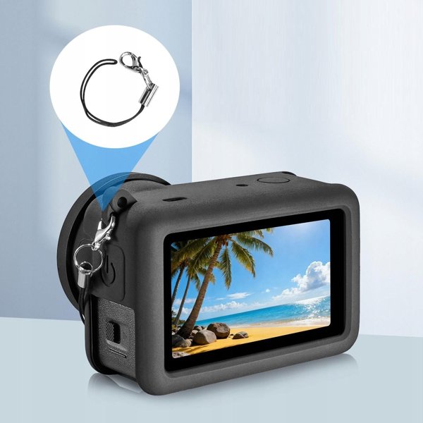 Puluz Θήκη Σιλικόνης για DJI Osmo Action 6 με Λουράκι και Προστατευτικό Κάλυμμα (PU1076B)