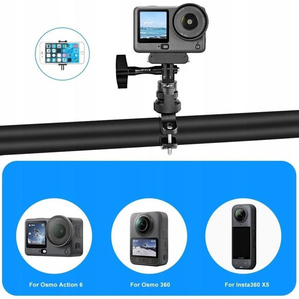 Puluz Βάση Στήριξης Τιμονιού 360° για GoPro, SJCAM, Xiaomi & DJI - PU796B