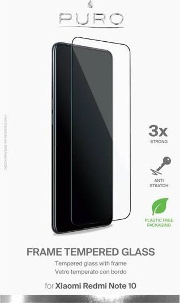 Puro Tempered Glass Για Xiaomi Redmi Note 10 - Σκληρυμένο Γυαλί Προστασίας Οθόνης Με Μαύρο Πλαίσιο 9H