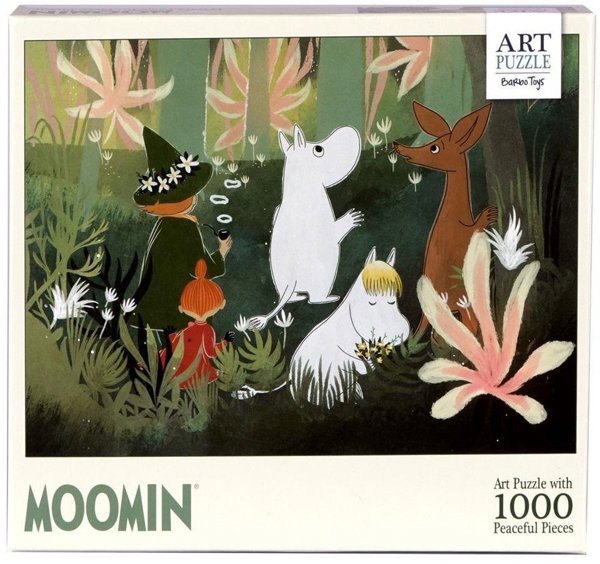 Puzzle 1000 artystyczne Muminki zielone
