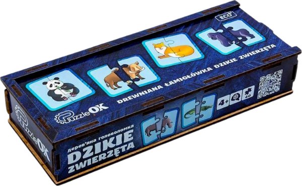 PuzzleOK Ξύλινο Παζλ Άγρια Ζώα Σύνδεση Μισών Σετ Παζλ