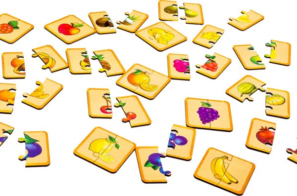 PuzzleOK Ξύλινο Παζλ Φρούτα Σύνδεση Μισών Σετ Παζλ