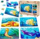PuzzleOK Ξύλινα Παζλ 4 σε 1 Θαλάσσια Ζώα Νερό Παζλ Σετ