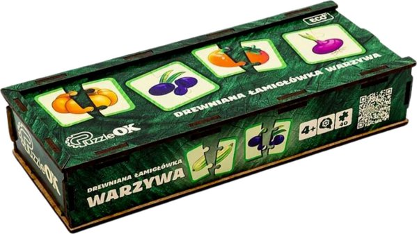 PuzzleOK Ξύλινο Παζλ Λαχανικά Σύνδεση Μισών Σετ Παζλ