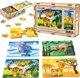 PuzzleOK Ξύλινο Παζλ 4 σε 1 Άγρια Ζώα Παζλ Σετ Καμηλοπάρδαλη Βραδύπους