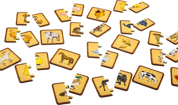 PuzzleOK Ξύλινο Παζλ Κατοικίδια Ζώα Σύνδεση Μισών Σετ Παζλ