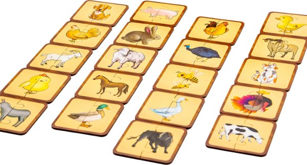 PuzzleOK Ξύλινο Παζλ Κατοικίδια Ζώα Σύνδεση Μισών Σετ Παζλ