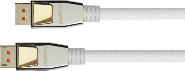 PYTHON kabel DisplayPort 1.4 nylon 5m bialy