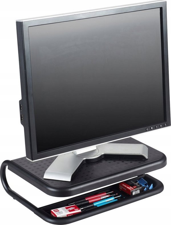 Q-Connect Βάση Οθόνης Γραφείου με Ρύθμιση Ύψους, 38x29,5cm, Μαύρη
