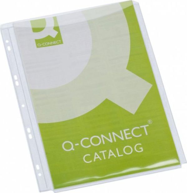 Q-Connect Διαφανείς Θήκες Καταλόγων A4, 180 Microns, Ενισχυμένες, Χωρητικότητα 200 Φύλλων, Κρυστάλλινο PVC