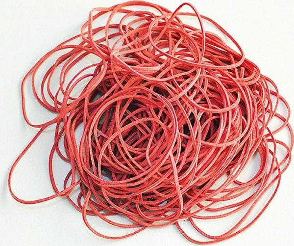 Q-Connect Λαστιχάκια Γραφείου, 50mm, 100g, Κόκκινα, 60% Καουτσούκ