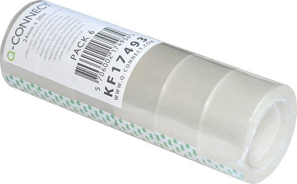 Q-Connect Ταινία Γραφείου Διαφανής, 24mm x 20m, 6 Τεμάχια
