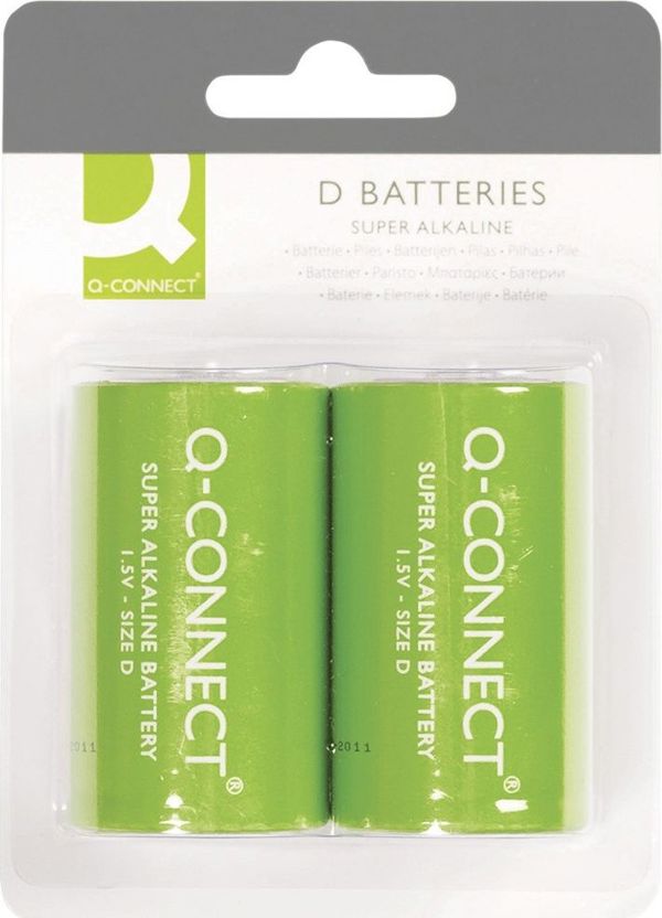 Q-Connect Μπαταρίες Υπεραλκαλικές LR20 D 1.5V, 2 Τεμάχια