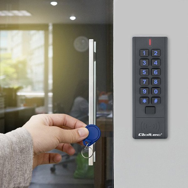 Qoltec Zamek szyfrowy HYPERION z czytnikiem RFID | kod | karta | brelok | IP68 | EM