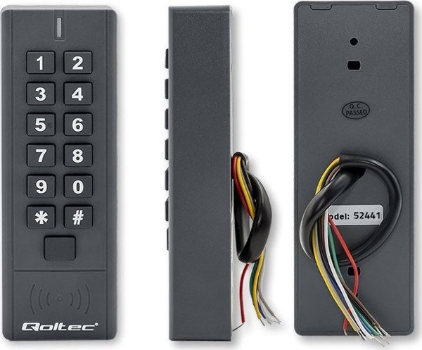 Qoltec Zamek szyfrowy HYPERION z czytnikiem RFID | kod | karta | brelok | IP68 | EM