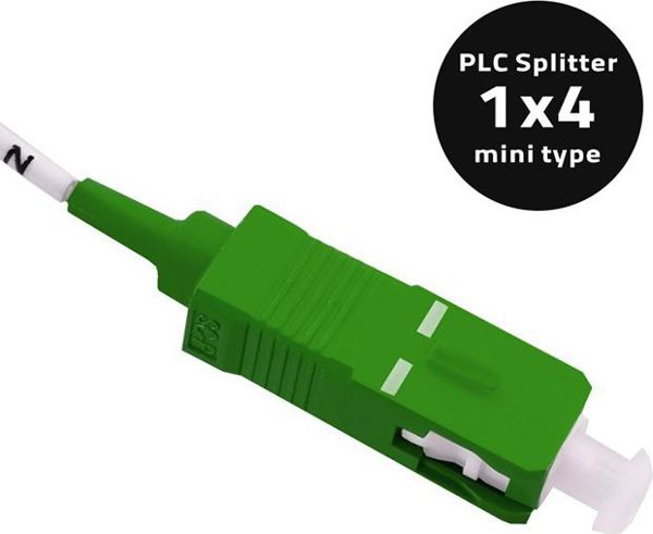 Qoltec Splitter optyczny 1x4, G.657A, SC/APC - SC/APC, SingleMode, 1.5m (54202)
