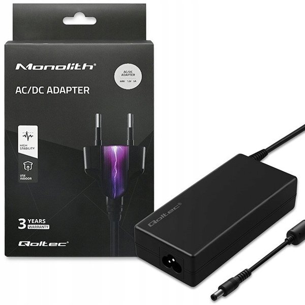 Qoltec Τροφοδοτικό Desktop για Laptop 60W 12V 5A 5.5x2.5mm με Καλώδιο Τροφοδοσίας