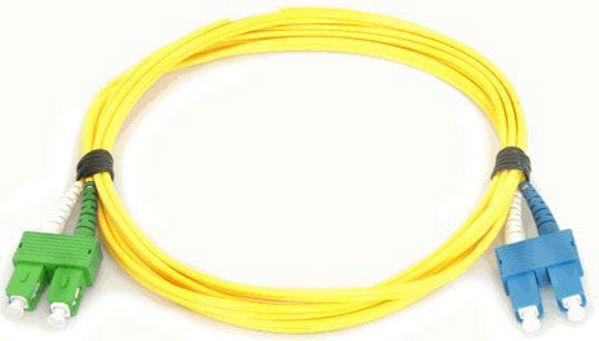 Qoltec Patchcord SC/APC - SC/UPC Simplex, SM, 9/125, G652D, 3m, zolty