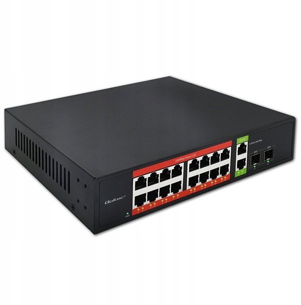 Qoltec 16-θυρα Gigabit Ethernet PoE switch
