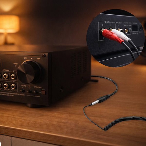 Qoltec Bezprzewodowy adapter odbiornik dzwieku Audio HiFi Home&Car Bluetooth 6.0 2 x RCA 1 x AUX 3.5mm USB Mikrofon