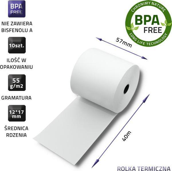 QOLTEC QOLTEC ΘΕΡΜΙΚΟ ΡΟΛΟ 57X40 | 55G/M2 | 10ΤΕΜ | ΧΩΡΙΣ BPA