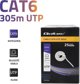 Qoltec Καλώδιο Δικτύου UTP CAT6, 305m, Γκρι, PVC για Εσωτερικές Εγκαταστάσεις