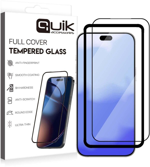 Quik Accessories Full Cover Tempered Glass for Samsung Galaxy S26 Plus