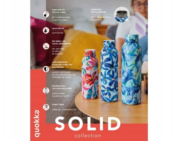 Quokka Solid - Butelka termiczna ze stali nierdzewnej 510 ml (Solid Mint)