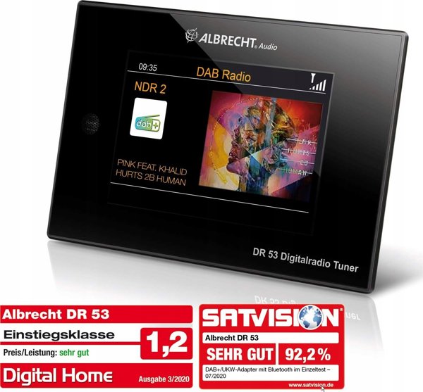 Radio Albrecht Albrecht DR 53, Digitalradio Tuner, DAB+/UKW, Bluetooth, schwarz