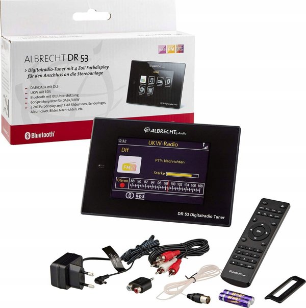 Radio Albrecht Albrecht DR 53, Digitalradio Tuner, DAB+/UKW, Bluetooth, schwarz