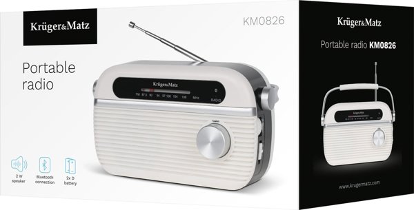 Kruger&Matz KM0826 Φορητό Αναλογικό Ραδιόφωνο LP, με Λαβή Μεταφοράς