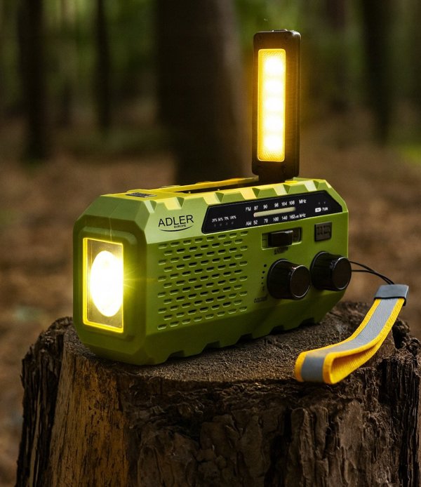 Adler AD 1197 G Ηλιακό Ραδιόφωνο με Μανιβέλα, Power Bank και Φακός