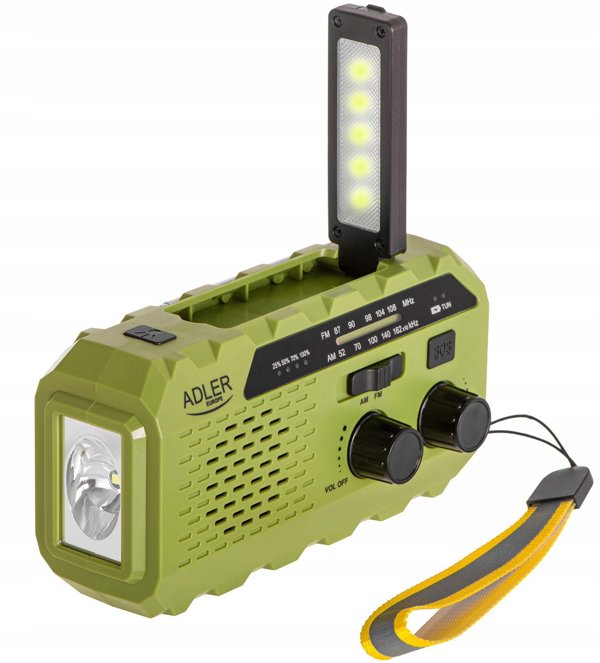 Adler AD 1197 G Ηλιακό Ραδιόφωνο με Μανιβέλα, Power Bank και Φακός