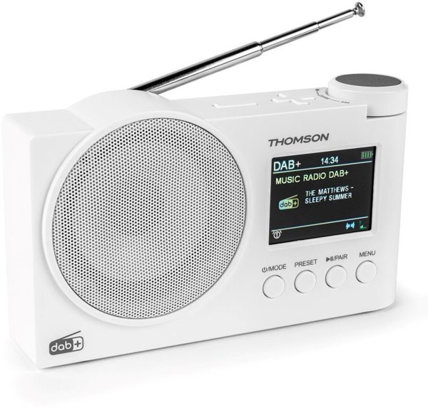 Thomson RT400DABBTWH Φορητό Ραδιόφωνο FM/DAB+ με Bluetooth και USB, Λευκό