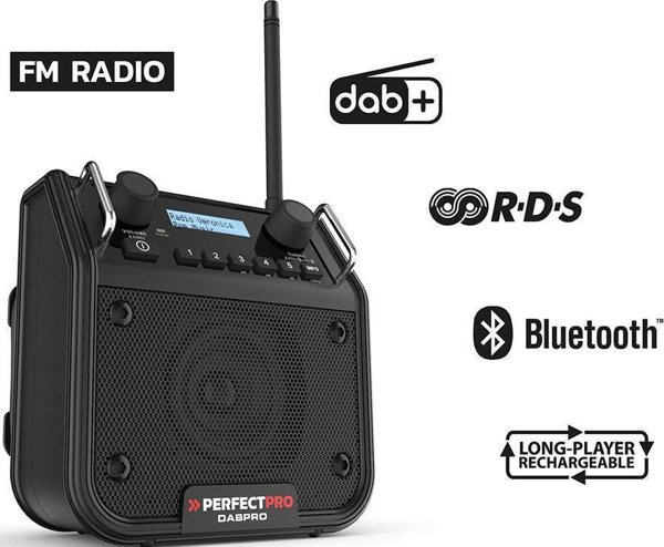NoName Ραδιόφωνο Εργοταξίου DABPRO DAB+ & FM με Bluetooth, Aux & Ηχείο 3" 4W, Λειτουργία με Ρεύμα & Μπαταρίες