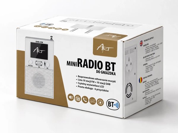 Radio Art RADIO DAB+/FM DS-903 B wyświetlacz cyfrowy LED białe ART