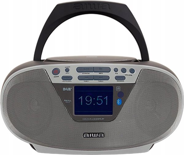 Aiwa Boombox BBTU-500DAB/SL Φορητό Ραδιόφωνο CD Player με Bluetooth & DAB+ Ασημί