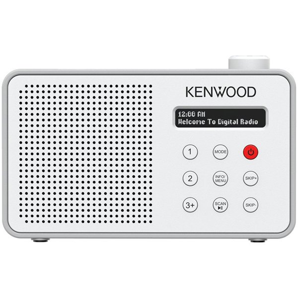 Radio JVC Kenwood CR-M25DAB Portable DAB Plus Radio – Automatic Safety Alert – White and Silver