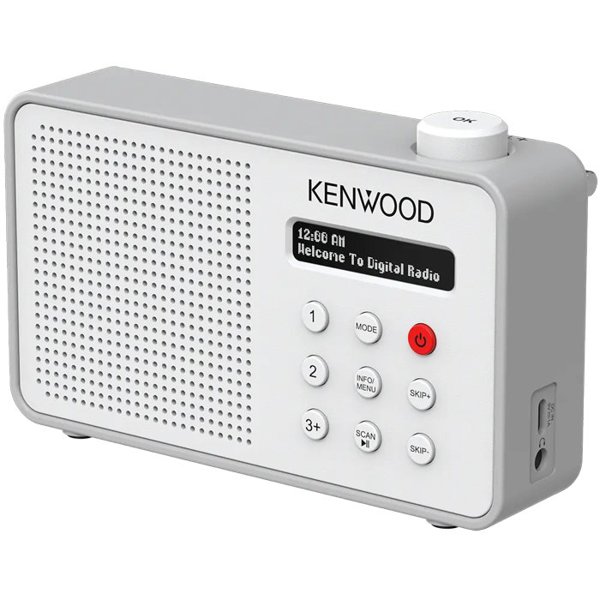 Radio JVC Kenwood CR-M25DAB Portable DAB Plus Radio – Automatic Safety Alert – White and Silver