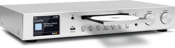 TechniSat DigitRadio 143 CD (V3) Ραδιοφωνικό Σύστημα Internet/DAB+/FM, 3.2" TFT Οθόνη, Ασημί