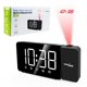 Radiobudzik cyfrowy LED z projektorem GreenBlue,radio FM, alarm, zegar 12/24, zasilanie USB 5V DC + CR2032, GB172
