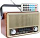 Φορητό Ραδιόφωνο RABA Retro LX510BTB Bluetooth με FM, USB, SD, AUX και Τηλεχειριστήριο - Καφέ
