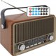 Φορητό Ραδιόφωνο RABA Retro LX510BTB Bluetooth με FM, USB, SD, AUX και Τηλεχειριστήριο - Καφέ