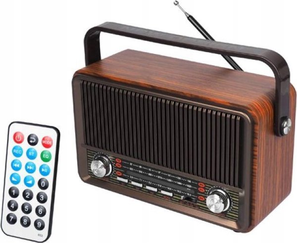 Φορητό Ραδιόφωνο RABA Retro LX510BTB Bluetooth με FM, USB, SD, AUX και Τηλεχειριστήριο - Καφέ