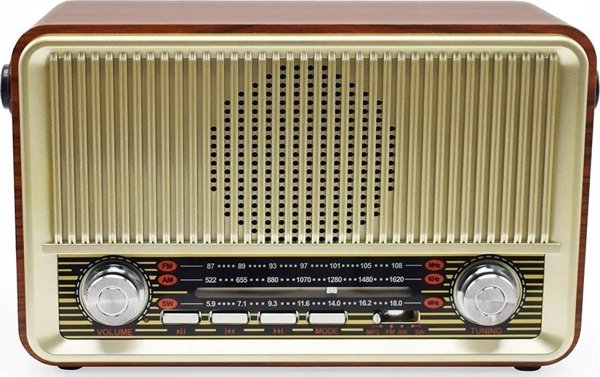 Φορητό Ραδιόφωνο RABA Retro LX510BTB Bluetooth με FM, USB, SD, AUX και Τηλεχειριστήριο - Καφέ